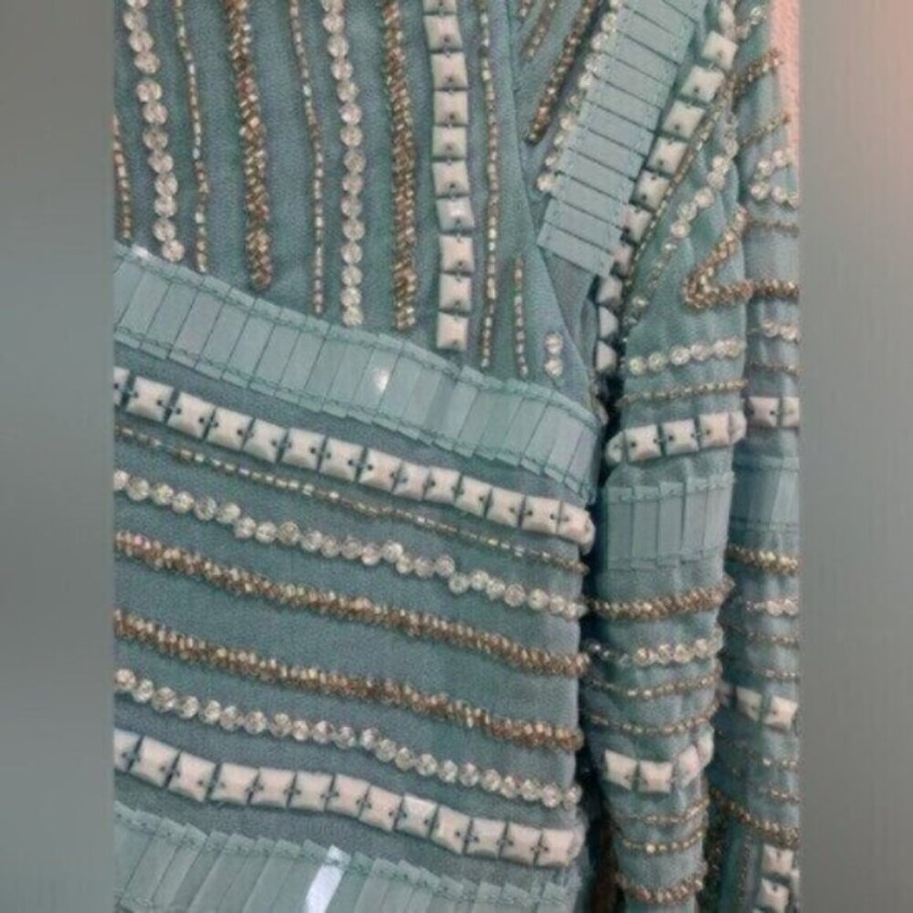 New ASOS Beaded Feminine Party Extravagant Cocktail Luxury Event Mini Dress - Picture 6 of 14